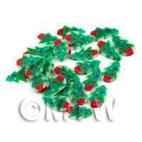 50 Christmas Tree Cane Slices - Nail Art (11NS06)