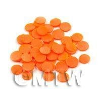 50 Orange Polka Dot Cane Slices - Nail Art (11NS17)