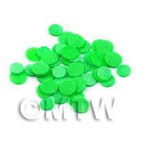 50 Light Green Polka Dot Cane Slices - Nail Art (11NS22)