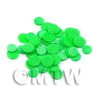 50 Light Green Polka Dot Cane Slices - Nail Art (11NS22)