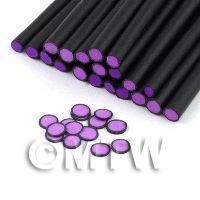 Handmade Purple Polka Dot Cane Black Outer - Nail Art (11NC38)