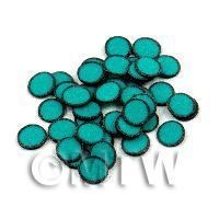 50 Sea Green Polka Dot Cane Slices Black Outer (11NS27)