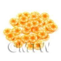 50 Transparent Orange Flower Cane Slices (11NS78)