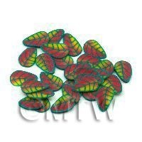 50 Red, Yellow And Green Leaf Cane Slices (11NS66)