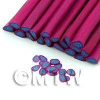 Handmade Blue And Dark Pink Leaf Cane - Nail Art (11NC84)