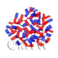 50 French Flag Cane Slices - Nail Art (11NS51)
