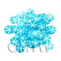 50 Blue Snowflake Cane Slices - Nail Art (11NS01)