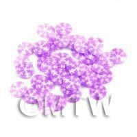 50 Mauve Snowflake Cane Slices - Nail Art (11NS02)