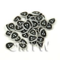 50 Transparent Black Skull Cane Slices - Nail Art (11NS12)