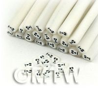 White Skull Cane With Transparent Surround  - Nail Art (11NC18)