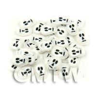 50 Transparent White Skull Cane Slices - Nail Art (11NS13)