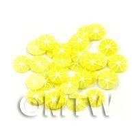 50 Handmade Skinless Lemon Cane Slices  - Nail Art (11NS48)