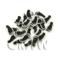 50 Transparent Footprint Cane Slices - Nail Art (11NS14)