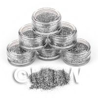 1/12th scale - High Quality Nail Art Glitter - 2g Pot - Silvery Moon