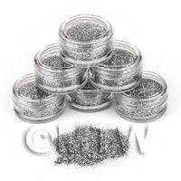 High Quality Nail Art Glitter - 2g Pot - Silvery Moon