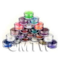 High Quality Nail Art Glitter - 21 x 2g Mixed Pot Set 1