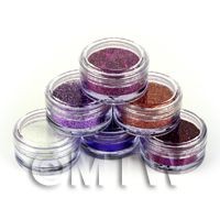 High Quality Nail Art Glitter - 6 x 2g Mixed Pot Set 2