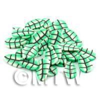 50 Pale Green Leaf Cane Slices - Nail Art (DNS01)