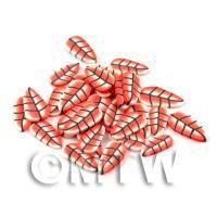 50 Long Red Leaf Cane Slices - Nail Art (DNS02)