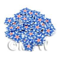 50 Blue Flower Cane Slices - Nail Art (DNS71)