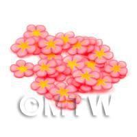 50 Pink Flower Cane Slices - Nail Art (DNS74)