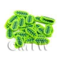 50 Light Green Leaf Cane Slices - Nail Art (DNS06)