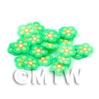 50 Green Flower Cane Slices - Nail Art (DNS77)