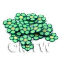 50 Green Flower Cane Slices - Nail Art (DNS83)
