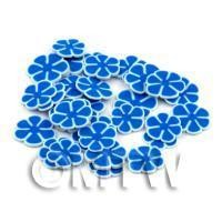 50 Blue Flower Cane Slices - Nail Art (DNS92)