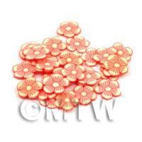 50 Orange Flower Cane Slices - Nail Art (DNS99)