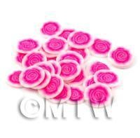 50 Pink Rose Flower Cane Slices - Nail Art (DNS32)