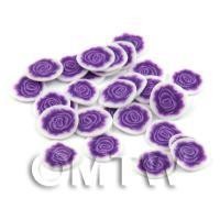 50 Purple Rose Flower Cane Slices - Nail Art (DNS33)