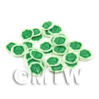 50 Green Rose Flower Cane Slices - Nail Art (DNS34)