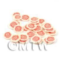 50 Peach Rose Flower Cane Slices - Nail Art (DNS38)