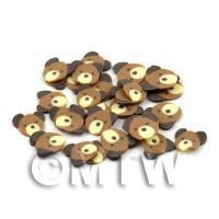 50 Handmade Dark Brown Bear Cane Slices (DNS50)