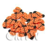 50 Handmade Orange Ladybird Cane Slices (DNS52)