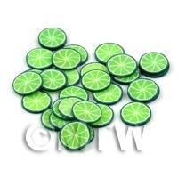 50 Handmade Lime Nail Art Cane Slices - Style 2 - Nail Art (DNS54)