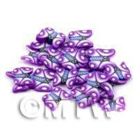 50 Purple Flying Butterfly Cane Slices - Nail Art (DNS12)