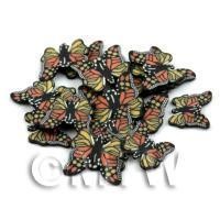 50 Orange Flying Butterfly Cane Slices - Nail Art (DNS14)