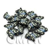 50 BlackFlying Butterfly / Moth Cane Slices - Nail Art (DNS18)