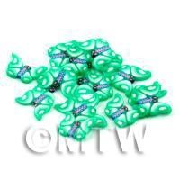 50 Green Flying Butterfly / Moth Cane Slices - Nail Art (DNS20)