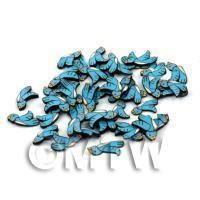 50 Handmade Blue Bird Cane Slices (DNS41)