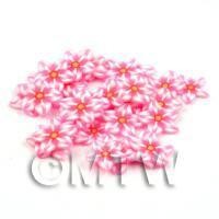 50 Pink Flower Cane Slices - Nail Art (DNS62)