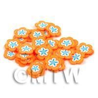 50 Orange Flower Cane Slices - Nail Art (DNS63)