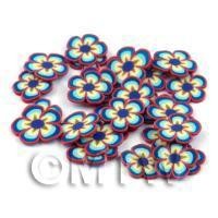 50 Blue Flower Cane Slices - Nail Art (DNS65)