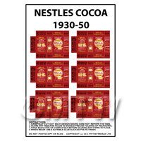Dolls House Miniature Packaging Sheet of 6 Nestle Cocoa