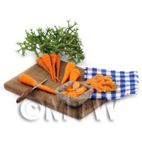 Dolls House Miniature Handmade Carrot Preparation Board