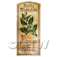 Dolls House Herbalist/Apothecary Nightshade Herb Short Colour Label