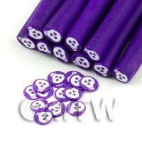 White Skull Cane With Purple Surround  - Nail Art (11NC11)