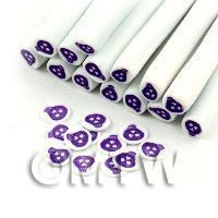 Purple Skull Cane With White Surround  - Nail Art (11NC12)